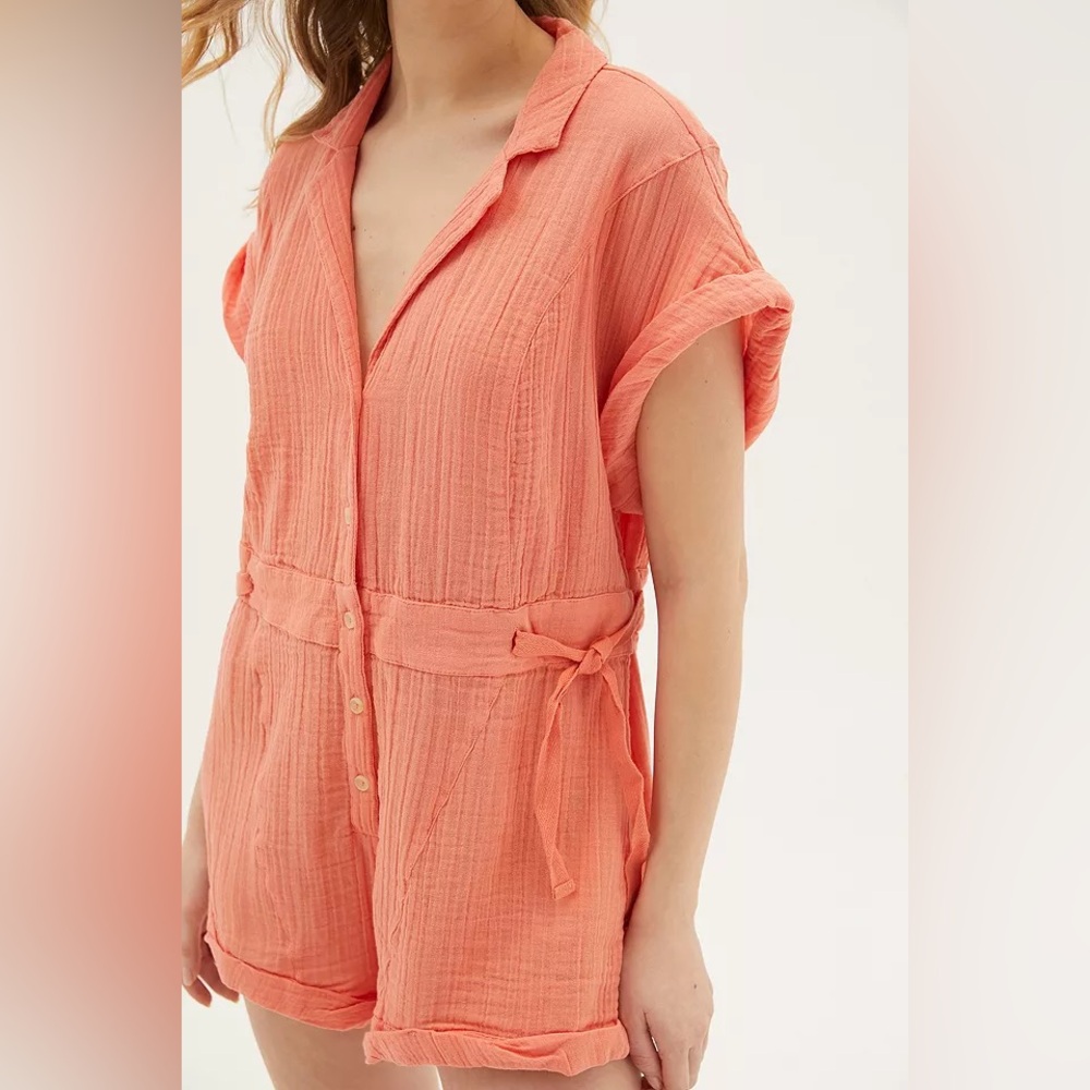 Urban Outfitters Out From Under Coral Playsuit Romper – Size L (Fits Like M)